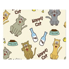 Happy Cats Pattern Background Premium Plush Fleece Blanket (large)