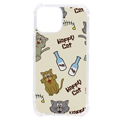 Happy Cats Pattern Background Iphone 13 Mini Tpu Uv Print Case