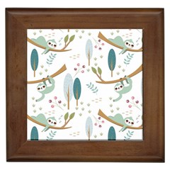 Pattern Sloth Woodland Framed Tile by Hannah976