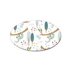 Pattern Sloth Woodland Sticker Oval (100 Pack)