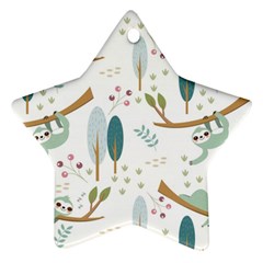 Pattern Sloth Woodland Star Ornament (two Sides)