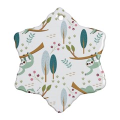 Pattern Sloth Woodland Ornament (snowflake)