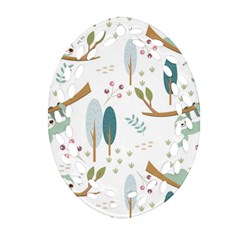 Pattern Sloth Woodland Ornament (oval Filigree)