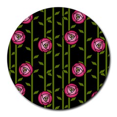 Abstract Rose Garden Round Mousepad