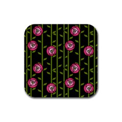 Abstract Rose Garden Rubber Square Coaster (4 Pack)
