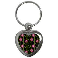 Abstract Rose Garden Key Chain (heart)