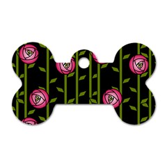 Abstract Rose Garden Dog Tag Bone (one Side)