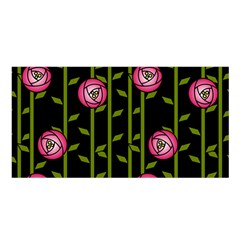 Abstract Rose Garden Satin Shawl 45  X 80 