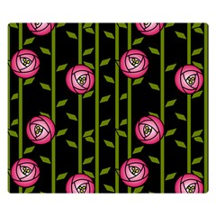 Abstract Rose Garden Premium Plush Fleece Blanket (small)