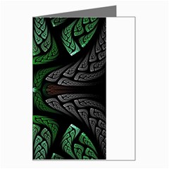 Fractal Green Black 3d Art Floral Pattern Greeting Card