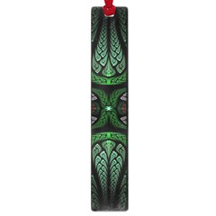 Fractal Green Black 3d Art Floral Pattern Large Book Marks