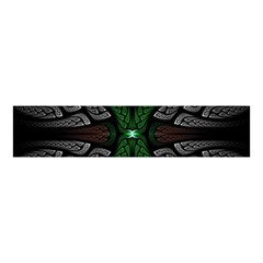 Fractal Green Black 3d Art Floral Pattern Velvet Scrunchie