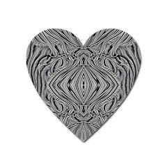 Black And White Pattern 1 Heart Magnet