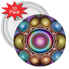 Pattern 3 3  Buttons (10 Pack) 