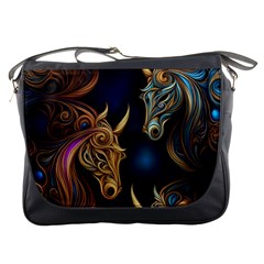 Pattern With Horses Messenger Bag