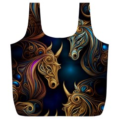 Pattern With Horses Full Print Recycle Bag (xl)