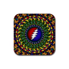 Grateful Dead Bear Pattern Rubber Coaster (square)