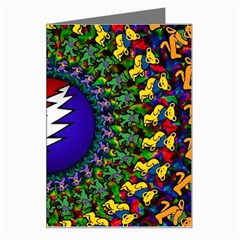 Grateful Dead Bear Pattern Greeting Card