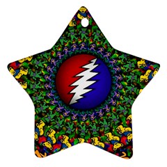 Grateful Dead Bear Pattern Star Ornament (two Sides)