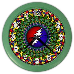 Grateful Dead Bear Pattern Color Wall Clock