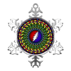 Grateful Dead Bear Pattern Metal Small Snowflake Ornament