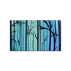 Nature Outdoors Night Trees Scene Forest Woods Light Moonlight Wilderness Stars Sticker (rectangular)