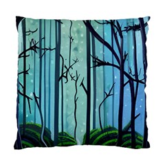 Nature Outdoors Night Trees Scene Forest Woods Light Moonlight Wilderness Stars Standard Cushion Case (two Sides)