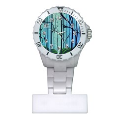 Nature Outdoors Night Trees Scene Forest Woods Light Moonlight Wilderness Stars Plastic Nurses Watch