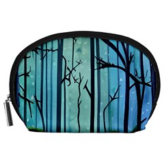 Nature Outdoors Night Trees Scene Forest Woods Light Moonlight Wilderness Stars Accessory Pouch (large)