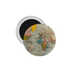 Vintage World Map 1 75  Magnets