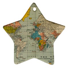 Vintage World Map Ornament (star)