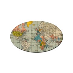 Vintage World Map Sticker (oval)