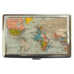 Vintage World Map Cigarette Money Case