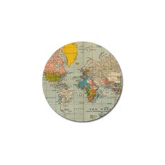 Vintage World Map Golf Ball Marker