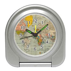 Vintage World Map Travel Alarm Clock