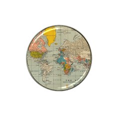 Vintage World Map Hat Clip Ball Marker (4 Pack)