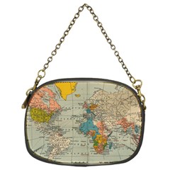 Vintage World Map Chain Purse (two Sides)