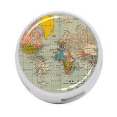 Vintage World Map 4-port Usb Hub (two Sides)