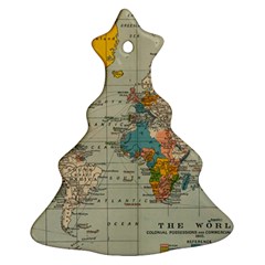 Vintage World Map Christmas Tree Ornament (two Sides)