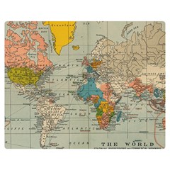 Vintage World Map Two Sides Premium Plush Fleece Blanket (teen Size)