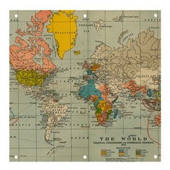 Vintage World Map Banner And Sign 4  X 4 