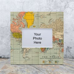 Vintage World Map White Box Photo Frame 4  X 6 