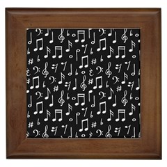 Chalk Music Notes Signs Seamless Pattern Framed Tile
