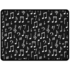 Chalk Music Notes Signs Seamless Pattern Fleece Blanket (large)