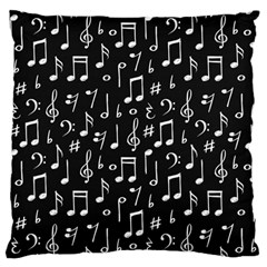 Chalk Music Notes Signs Seamless Pattern Large Cushion Case (one Side)