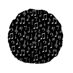 Chalk Music Notes Signs Seamless Pattern Standard 15  Premium Round Cushions