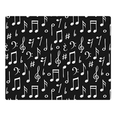 Chalk Music Notes Signs Seamless Pattern Two Sides Premium Plush Fleece Blanket (large)