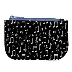 Chalk Music Notes Signs Seamless Pattern Large Coin Purse