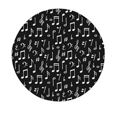 Chalk Music Notes Signs Seamless Pattern Mini Round Pill Box (pack Of 5)