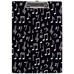 Chalk Music Notes Signs Seamless Pattern A4 Acrylic Clipboard